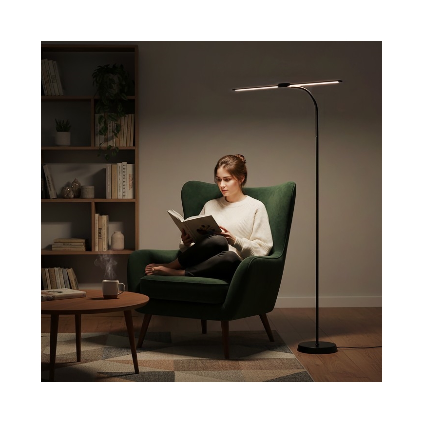 Dimbar LED-golvlampa TEILO LED/14W/230V 3000/4000/6000K svart