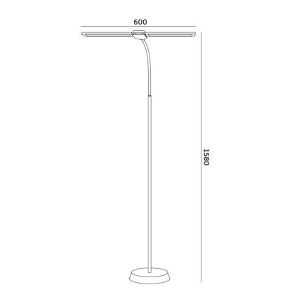 Dimbar LED-golvlampa TEILO LED/14W/230V 3000/4000/6000K svart