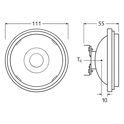 Dimbar LED-lampa AR111 G53/7,2W/12V 1800-2700K 24° CRI 90 - Ledvance