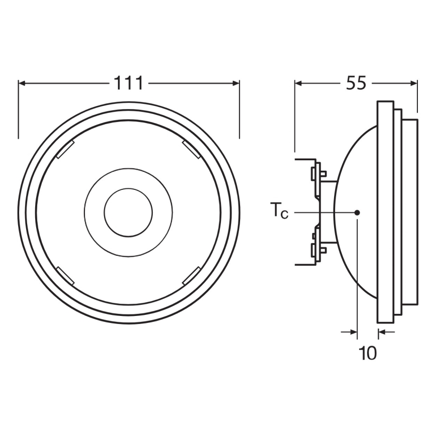 Dimbar LED-lampa AR111 G53/7,2W/12V 1800-2700K 24° CRI 90 - Ledvance
