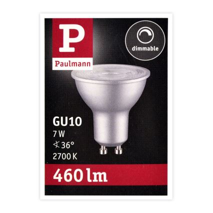 Dimbar LED-lampa GU10/7W/230V 2700K - Paulmann 28753