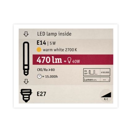 Dimbar LED-lampa mosiak G125 E27/5W/230V 2700K - Paulmann 28747