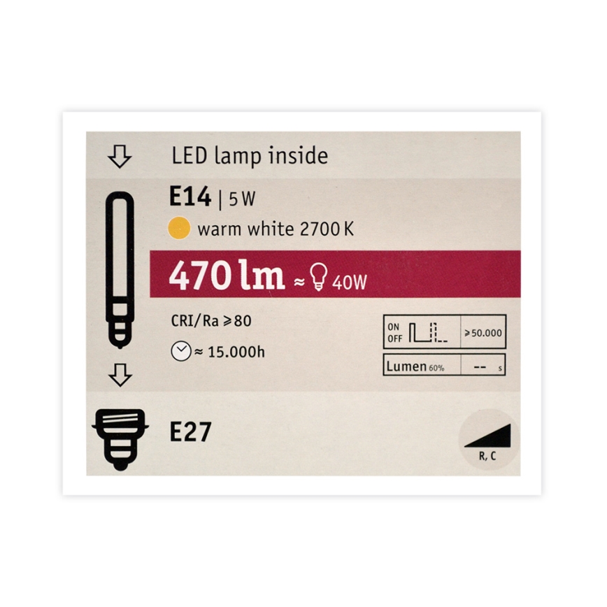 Dimbar LED-lampa mosiak G125 E27/5W/230V 2700K - Paulmann 28747