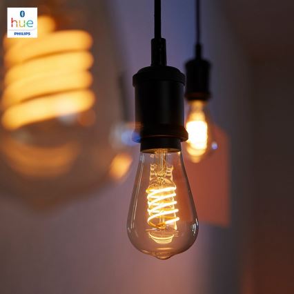 Dimbar LED-lampa Philips Hue Vit FILAMENT ST64 E27/7W/230V 2100K