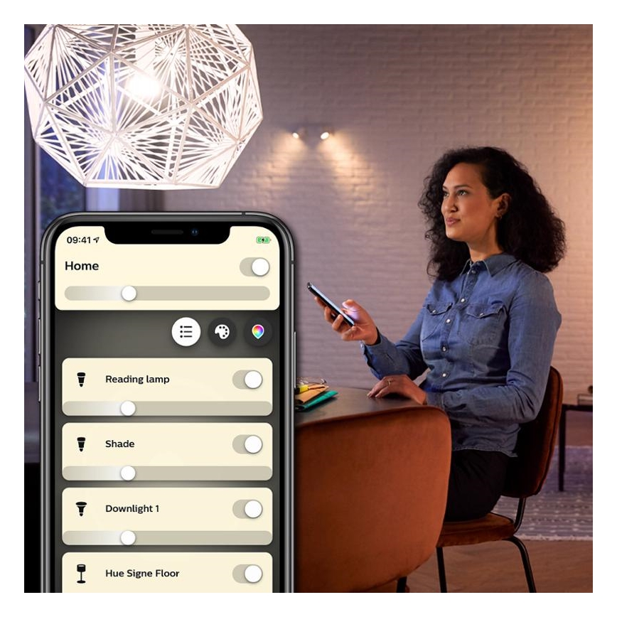 Dimbar LED-lampa Philips Hue Vit FILAMENT ST64 E27/7W/230V 2100K