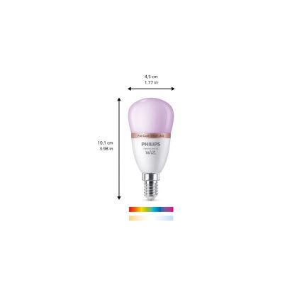 Dimbar RGB-LED-lampa Philips SMART P45 E14/4,9W/230V 2200-6500K CRI 90