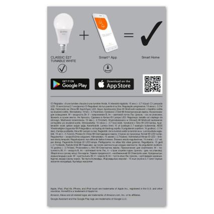 Dimbar LED-lampa SMART+ E27/14W/230V 2,700K-6,500K - Ledvance