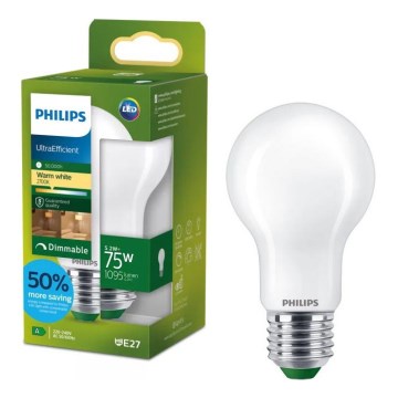 Dimbar LED-lampa ULTRAEFFICIENT Philips A60 E27/5,2W/230V 2700K