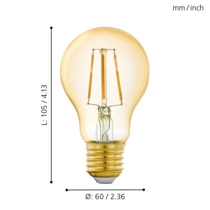 Dimbar LED-lampa VINTAGE E27/5.5W/230V 2,200K - Eglo 11864