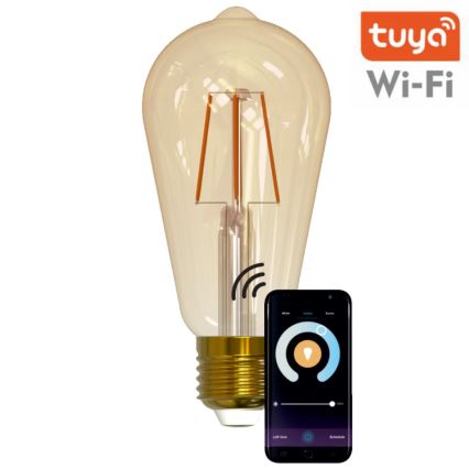 Dimbar LED-lampa VINTAGE ST64 E27/5,5W/230V 1800-2700K Wi-fi Tuya