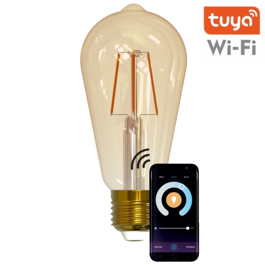 Dimbar LED-lampa VINTAGE ST64 E27/5,5W/230V 1800-2700K Wi-fi Tuya