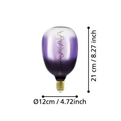 Dimbar LED-lampa VINTAGE T120 E27/4W/230V 1800K lila - Eglo 110226
