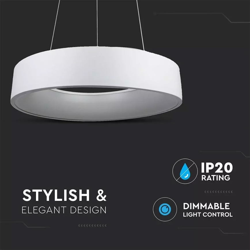 Dimbar LED-lampakrona med snöre 1xLED/20W/230V