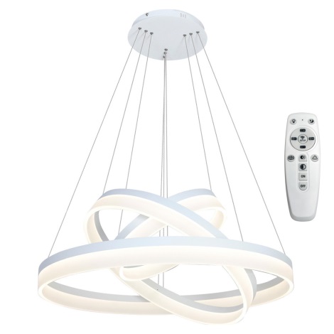 Dimbar LED-lampakrona med snöre och en Fjärrkontroll  RING LED/114W/230V