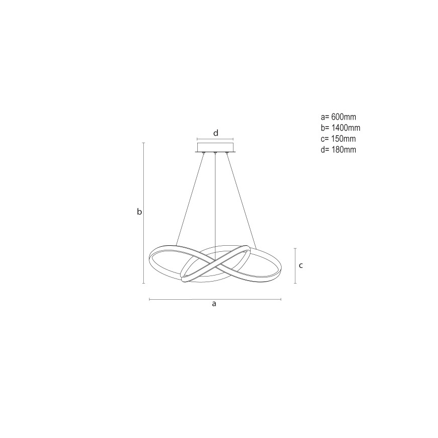 Dimmbar LED-pendellampa på vajer LED/85W/230V 3000-6500K Ø 60 cm + fjärrkontroll