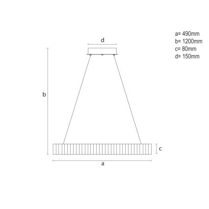 Dimbar LED-pendellampa med kabel LED/75W/230V 3000-6500K Ø 49 cm + fjärrkontroll