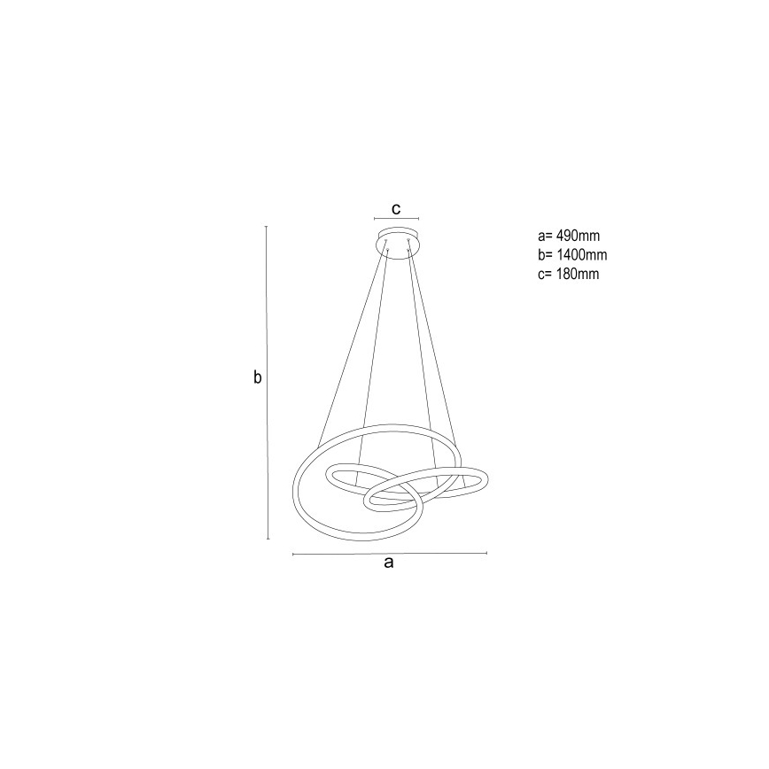 Dimbar LED-pendel på vajer LED/85W/230V 3000-6500K Ø 49 cm + fjärrkontroll