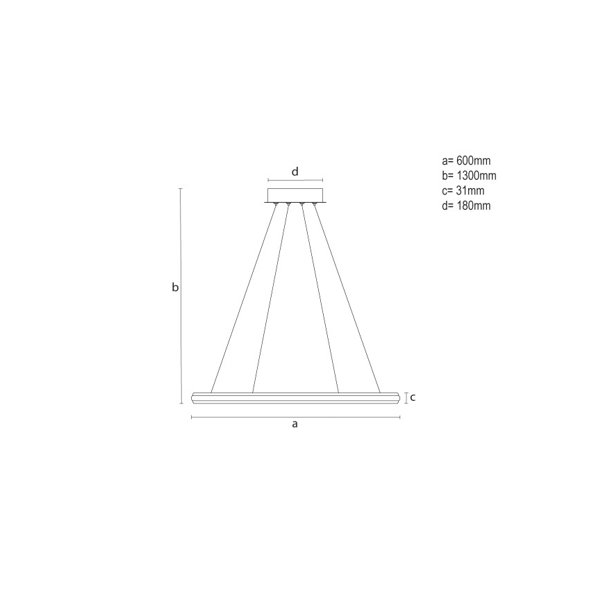 LED-dimbar pendel på vajer LED/55W/230V 3000-6500K Ø 60 cm + fjärrkontroll