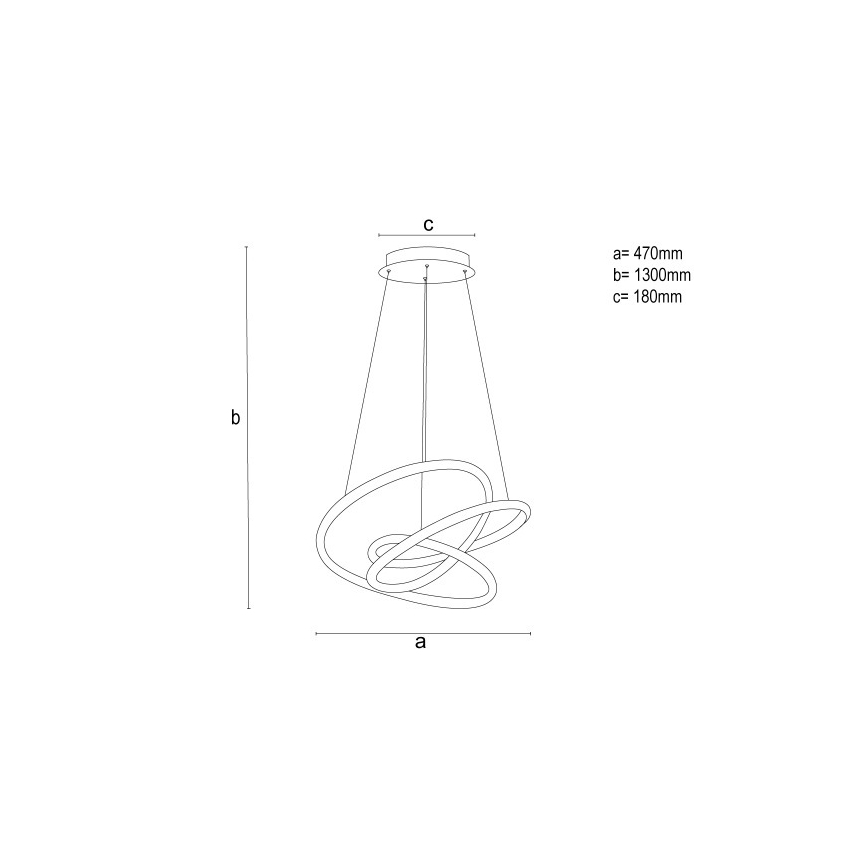 Dimbar LED-pendellampa på kabel, 90 W, 230 V, 3000–6500 K, Ø 47 cm – med fjärrkontroll
