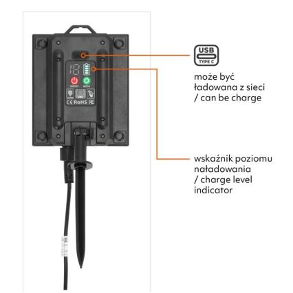 LED-dimbar solcellsdriven dekorationsslinga STARLIGHT NEO 10xE27/3,7V 2700K IP54 1200 mAh 11,5m + fjärrkontroll