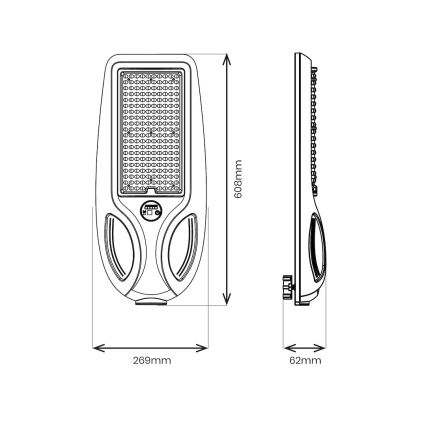 LED dimbar solcellsdriven gatlampa med sensor VENICE LED/200W/3,2V 12000 mAh IP65 svart + fjärrkontroll