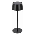 Dimbar LED-solcellslampa med touchkontroll, LED/3W/5V, USB, 1800 mAh, IP44, svart
