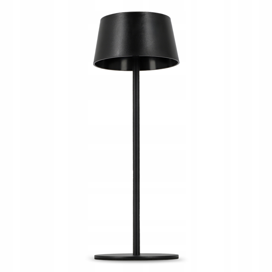 Dimbar LED-solcellslampa med touchkontroll, LED/3W/5V, USB, 1800 mAh, IP44, svart