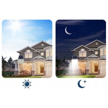 LED dimbar solcellsstrålkastare LED/50W/3,2V 5000K 6000 mAh IP65 svart + fjärrkontroll