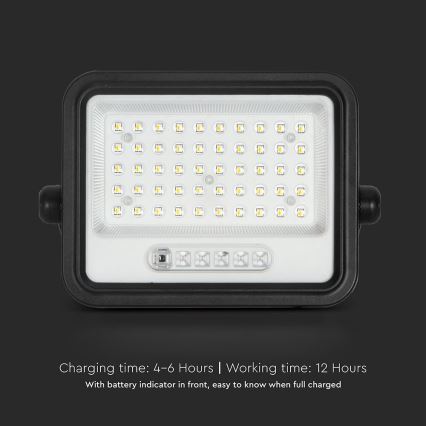 Dimbar LED-solreflektor LED/100W/3,2V 2000-8000K IP65 5000 mAh svart + fjärrkontroll