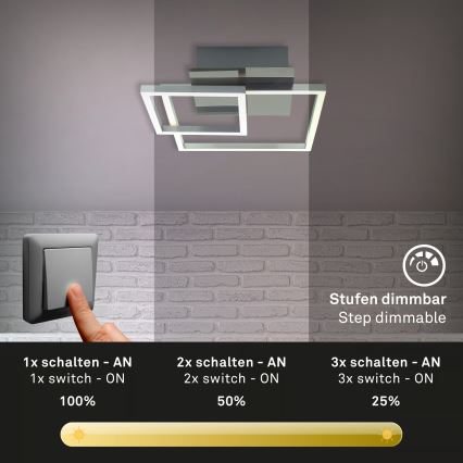 Dimbar LED-takarmatur LED/12W/230V 3000K matt krom