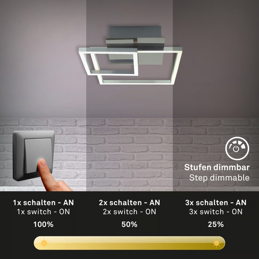 Dimbar LED-takarmatur LED/12W/230V 3000K matt krom