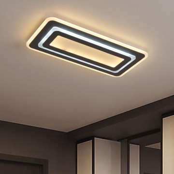 Dimbar LED-takarmatur LED/85W/230V 3000-6500K svart + fjärrkontroll