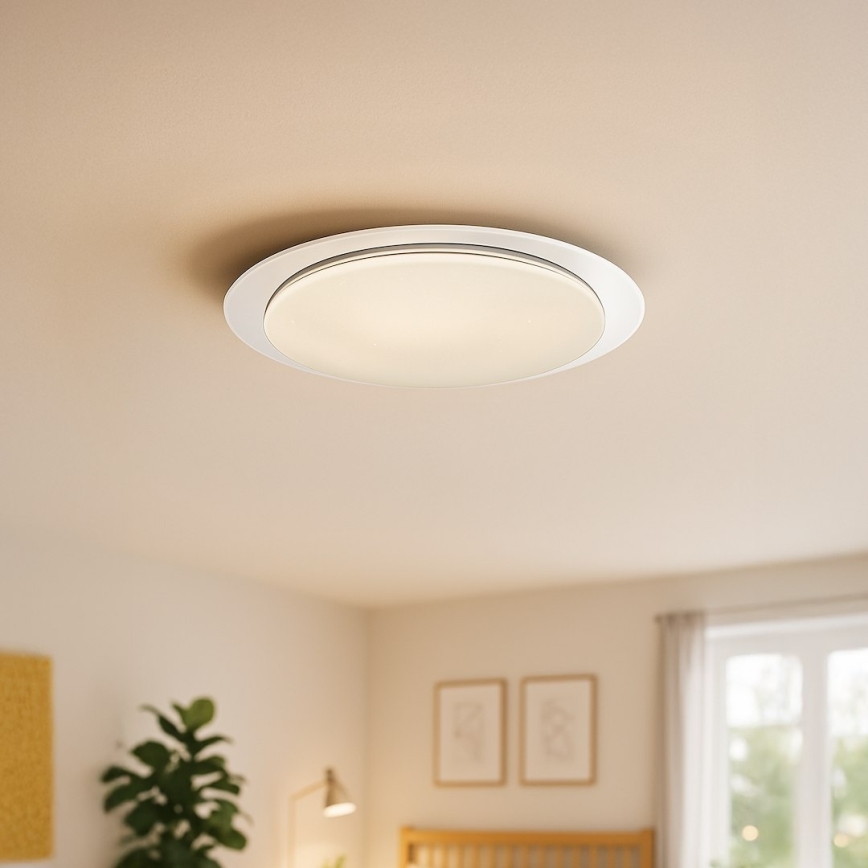 Dimbar LED-taklampa SONIC LED/100W/2300V 3000-6000K Ø85 cm vit + fjärrkontroll