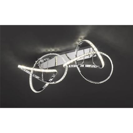 Dimbar LED-taklampa ABRO LED/49W/230V polerad krom