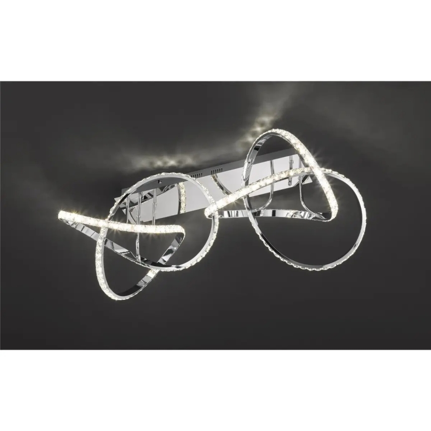 Dimbar LED-taklampa ABRO LED/49W/230V polerad krom