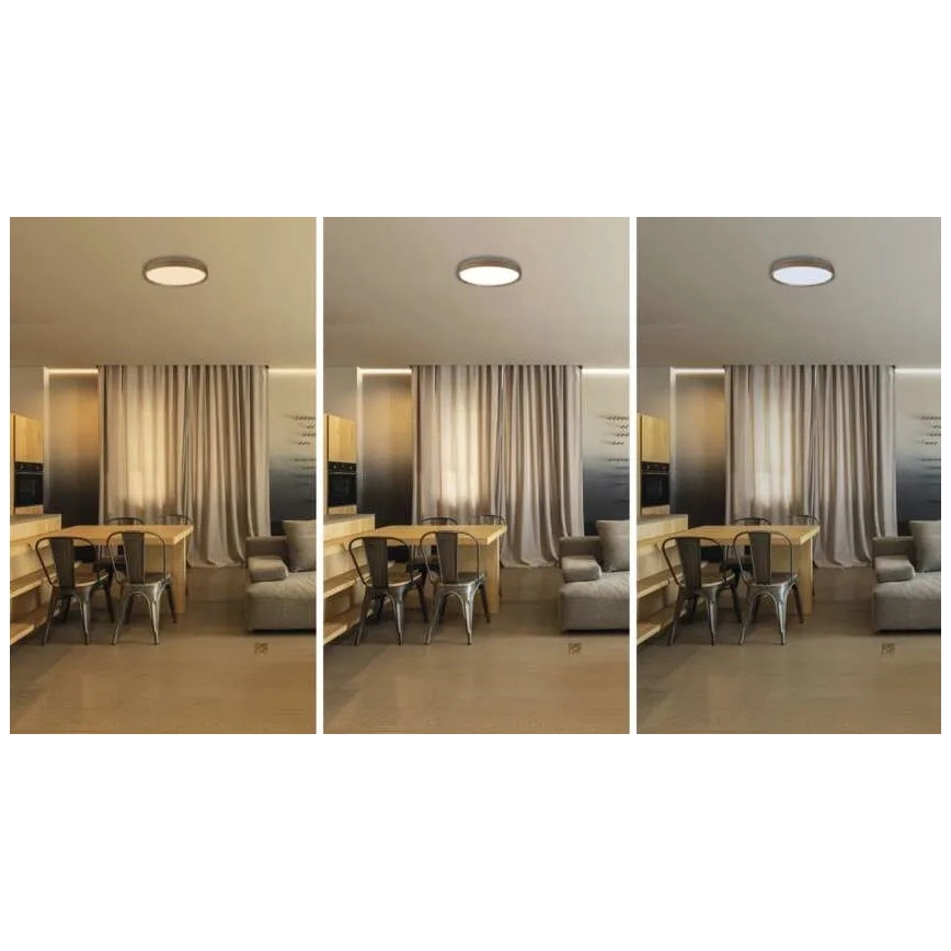 Dimbart LED-takarmatur ILVI LED/30W/230V 2700-6500K Ø 40 cm träfinish + fjärrkontroll