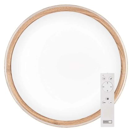 Dimbart LED-takarmatur ILVI LED/30W/230V 2700-6500K Ø 40 cm träfinish + fjärrkontroll