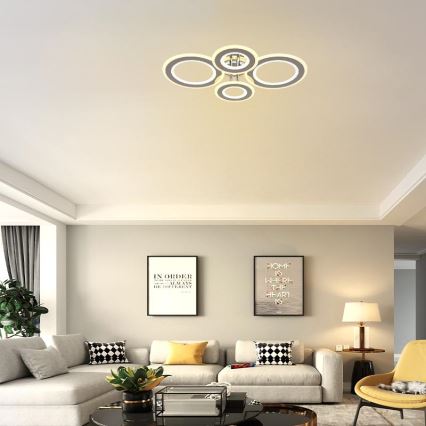 Dimbar LED ytmonterad ljuskrona LED/100W/230V 3000-6500K + fjärrkontroll