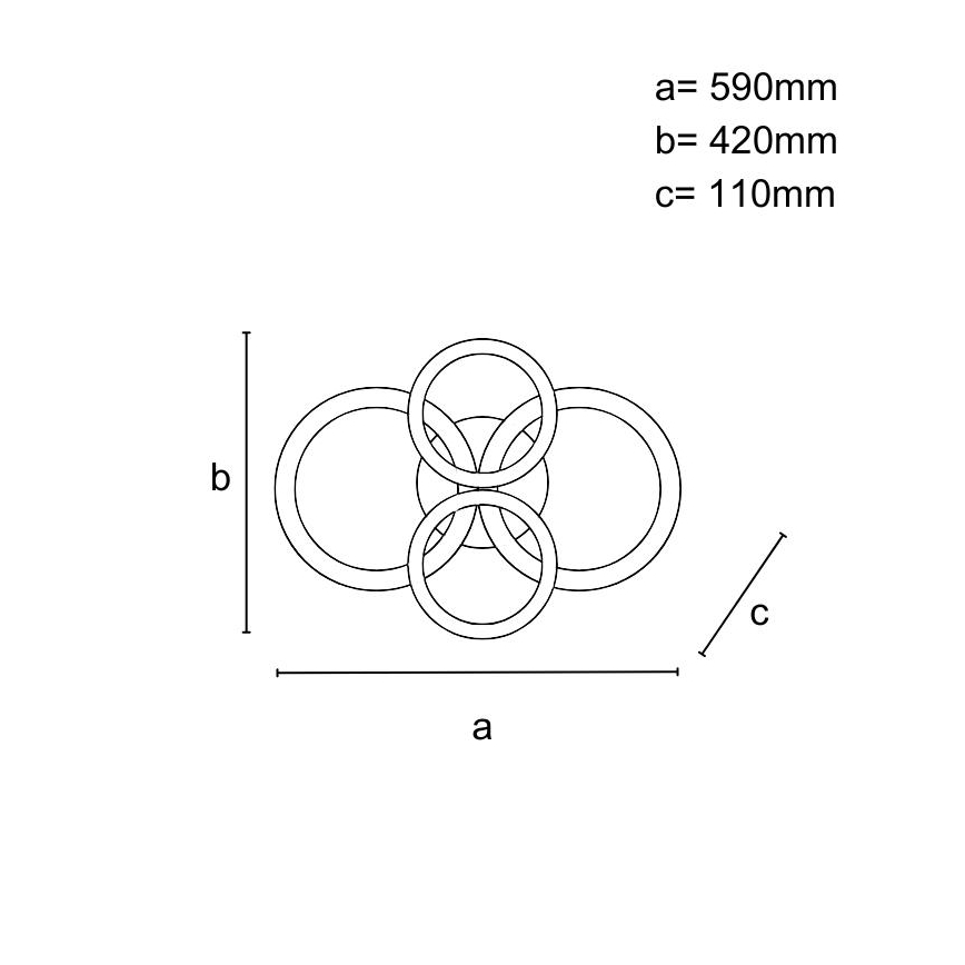 Dimbar LED ytmonterad ljuskrona LED/100W/230V 3000-6500K + fjärrkontroll