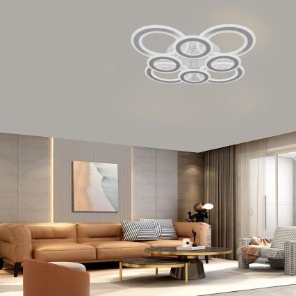 Dimbar LED ytmonterad ljuskrona LED/200W/230V 3000-6500K + fjärrkontroll