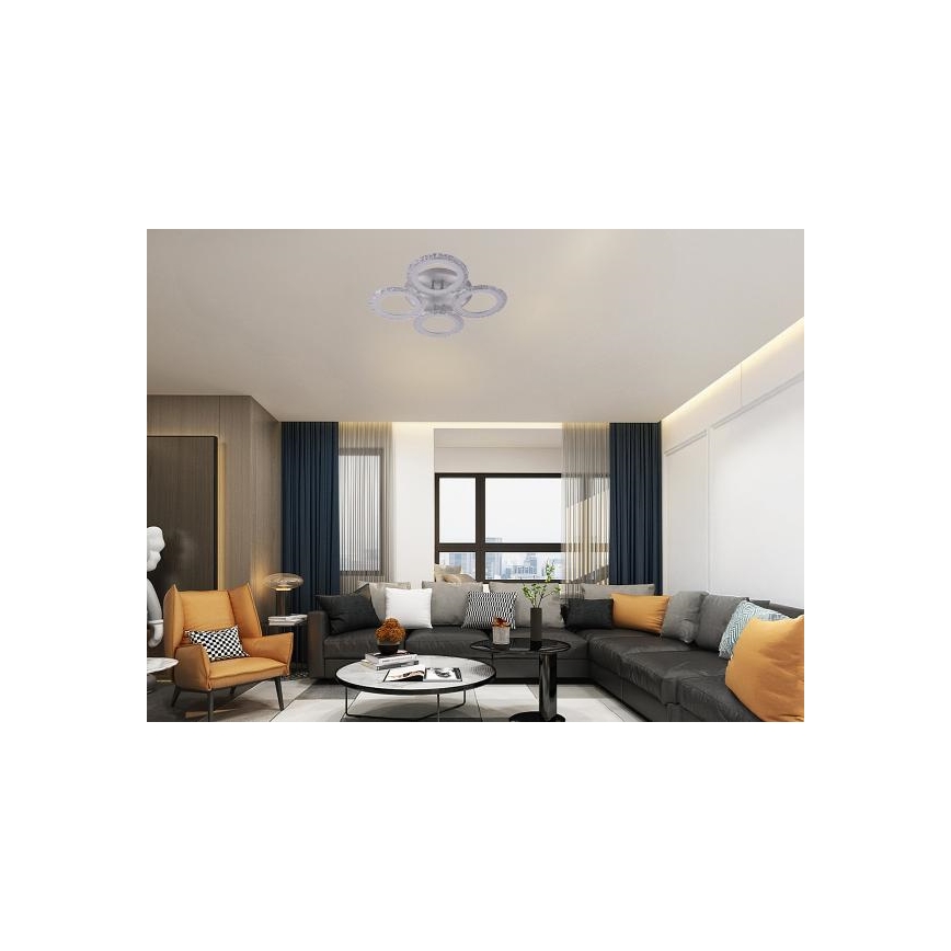 Dimbar LED ytmonterad ljuskrona LED/55W/230V 3000-6500K + fjärrkontroll