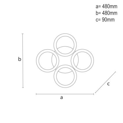 Dimbar LED ytmonterad ljuskrona LED/55W/230V 3000-6500K + fjärrkontroll