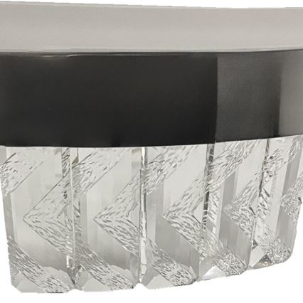 LED Dimbar kristallljuskrona ytmonterad LED/75W/230V 3000-6500K matt krom + fjärrkontroll