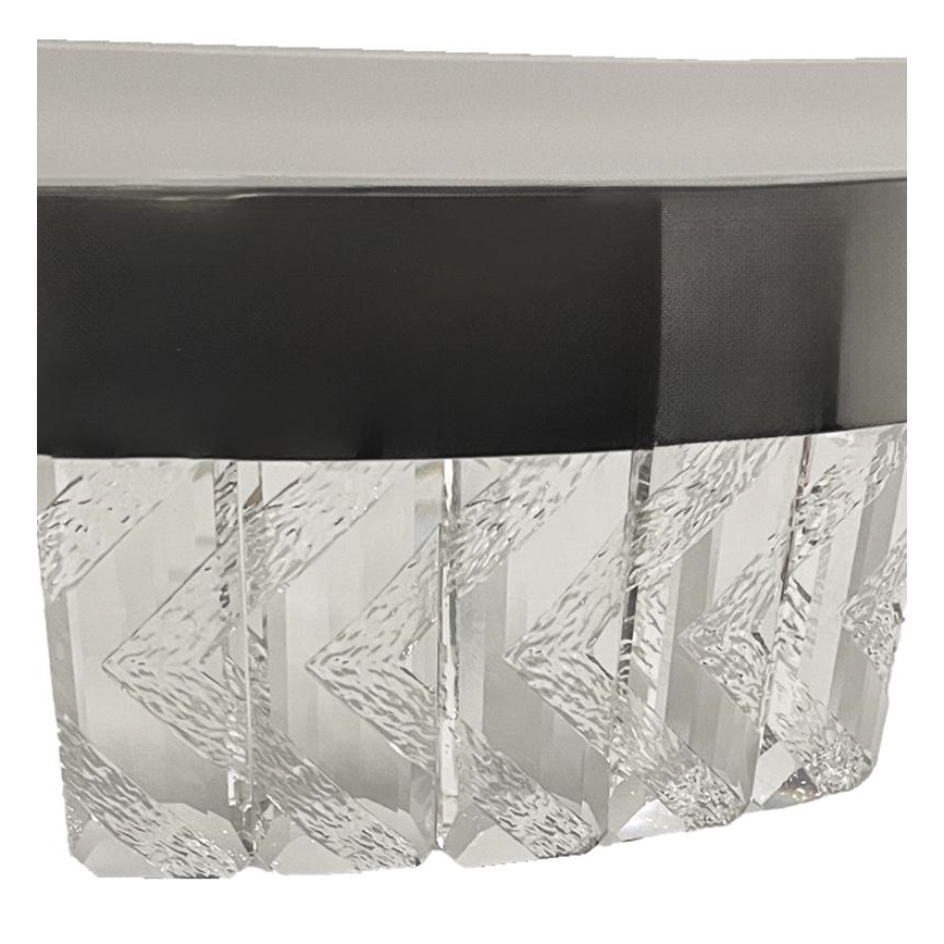 LED Dimbar kristallljuskrona ytmonterad LED/75W/230V 3000-6500K matt krom + fjärrkontroll