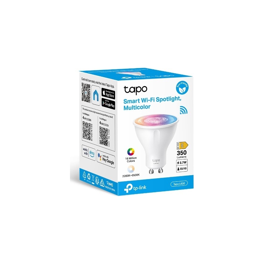 Dimbar RGBW LED-lampa GU10/3,7W/230V 2200-6500K Wi-Fi - TP-Link