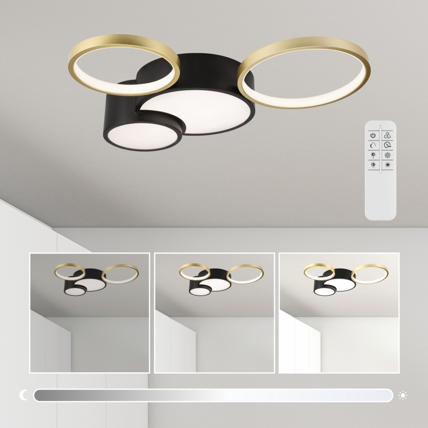Dimbart takarmatur ALIZEE LED/30W/230V 3000-6500K svart/guld