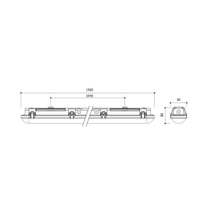 Dimbar teknisk LED-armatur LED/35/44/53/60W/230V IP66 150 cm