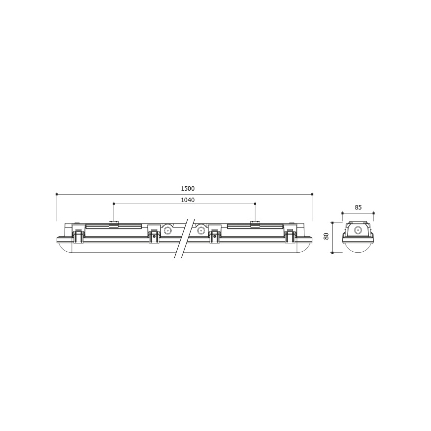 Dimbar teknisk LED-armatur LED/35/44/53/60W/230V IP66 150 cm