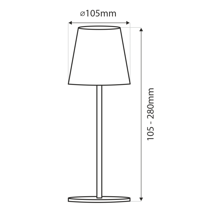 Dimbar touchstyrd LED-bordslampa LED/3W/5V USB 800 mAh vit