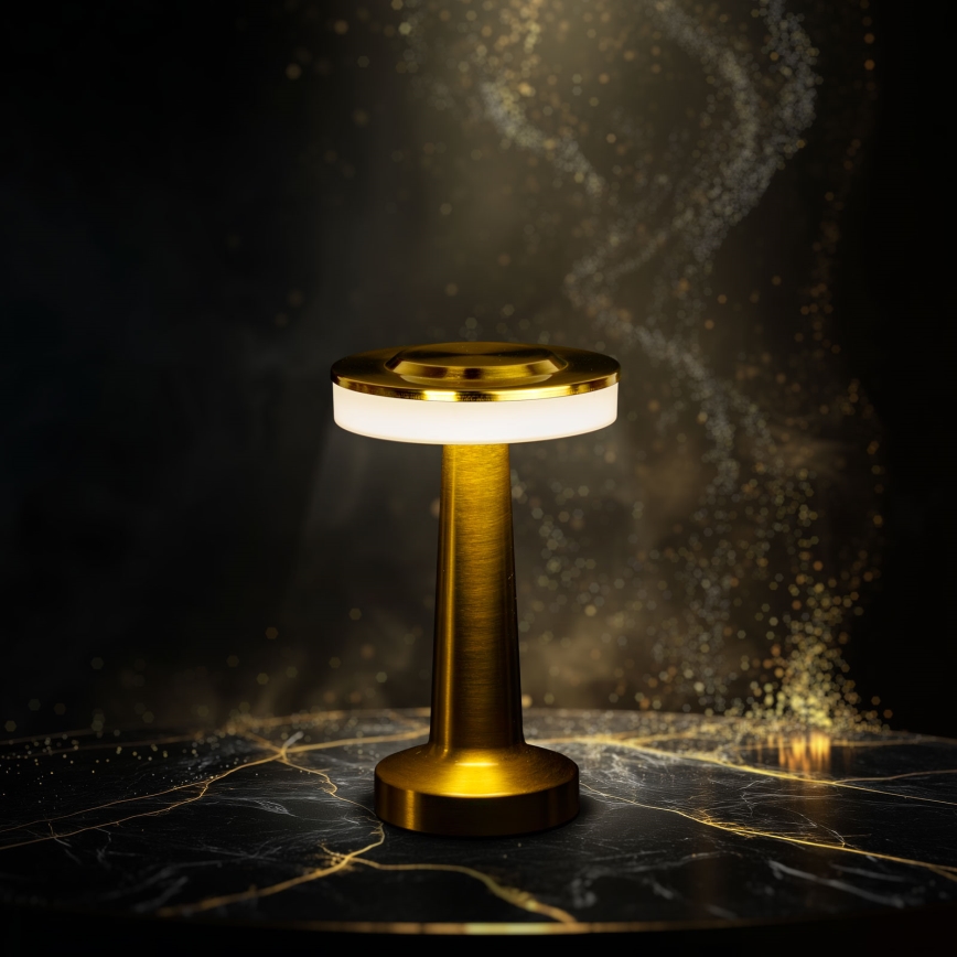 LED dimbar uppladdningsbar bordslampa LONDON LED/2W/5V 2700K/4000K/6500K 400 mAh guld